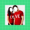 Couple photo suit style frame icon