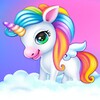 Newborn unicorn care game icon