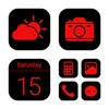 Wow Red Black Theme, Icon Pack icon