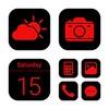 Wow Red Black Theme, Icon Pack simgesi