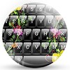 Theme x TouchPal Glass Black Flowers icon