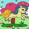 Coloring book unicorn glitter icon