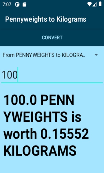 Pennyweights to Kilograms converter - Preview 4