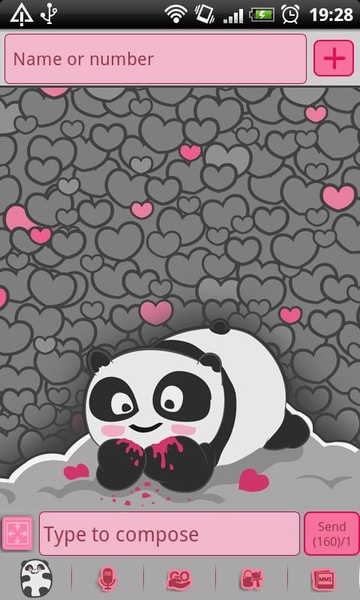 GO SMS Panda Bear Theme - Preview 3