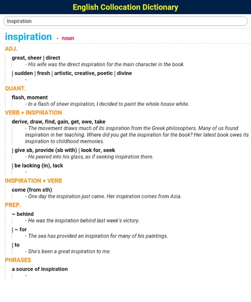 Collocation Dictionary - Preview 2