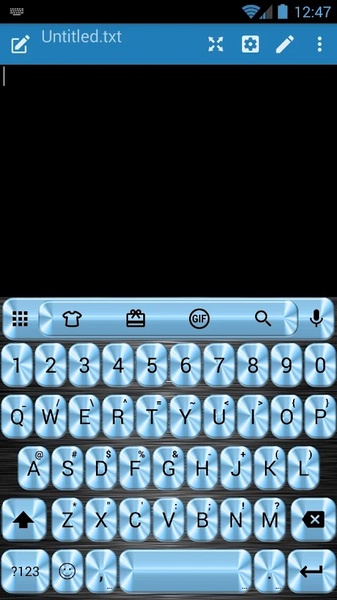 Theme Metallic Blue for Emoji Keyboard - Preview 5