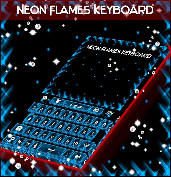 Neon Flames Keyboard - Preview 2