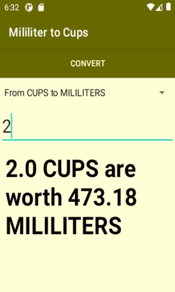 Mililiter to Cups converter - Preview 1