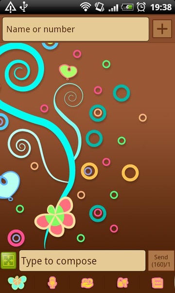 GO SMS Pastel Chocolate Theme - Preview 2