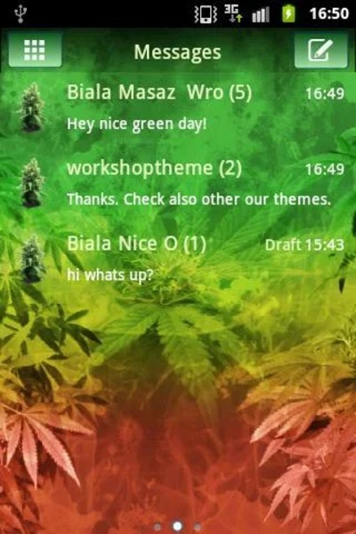 GO SMS Pro Theme Weed Ganja - Preview 3