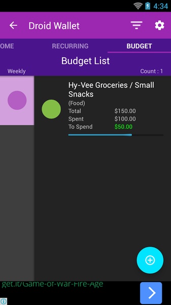 Droid Wallet - Preview 3