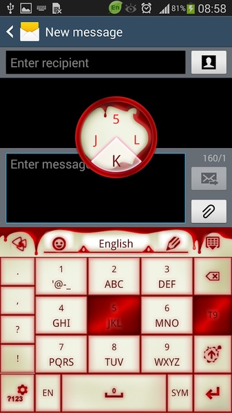 GO Keyboard Vampire Red Blood Theme - Preview 2