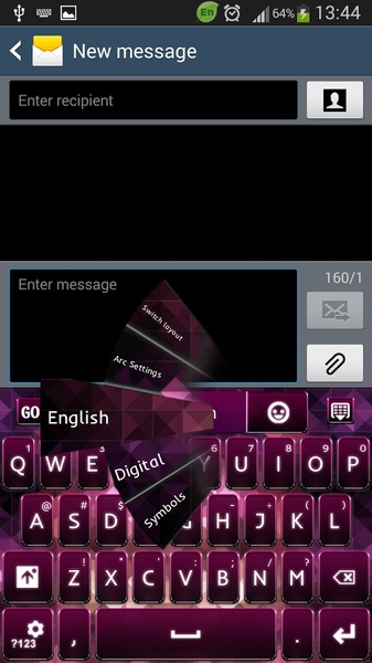 GO Keyboard Pink Black Theme - Preview 8