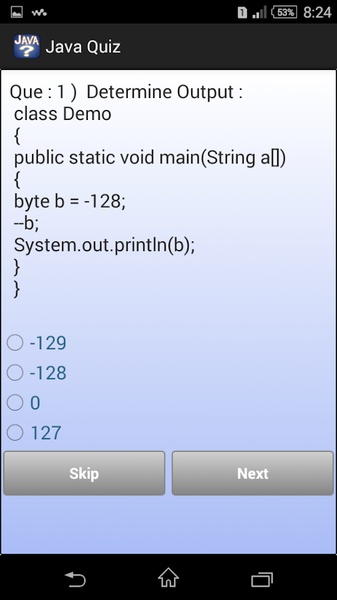 Java Quiz - Preview 4