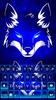 Neon Wolf Blue Keyboard Background screenshot 1