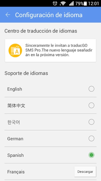GO SMS Language Spanish - Preview 1