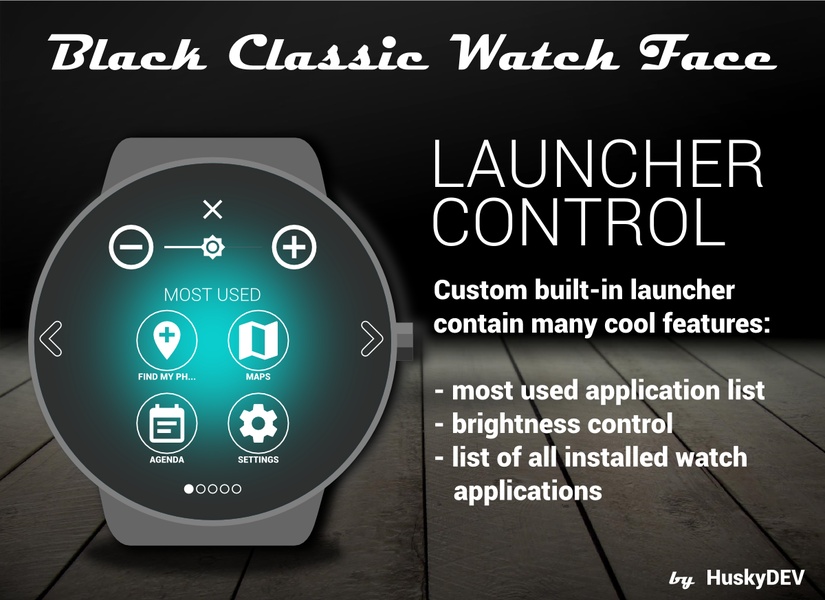 HuskyDEV Black Classic Watch Face - Preview 2