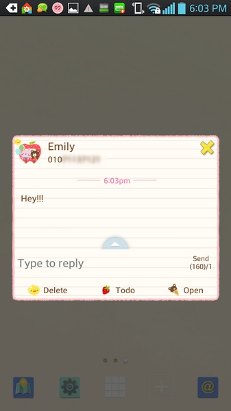 GO SMS Happy Apple Theme - Preview 1