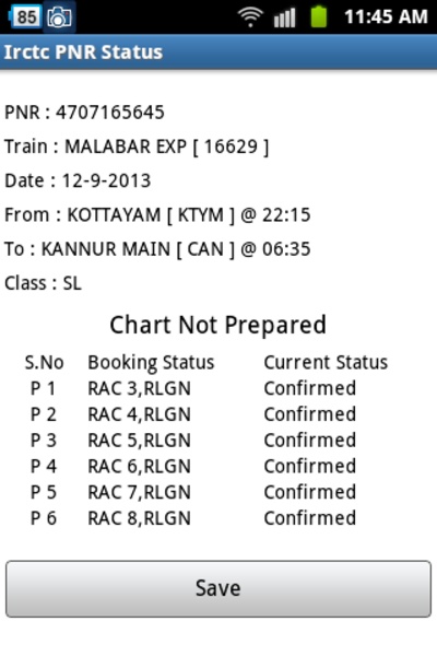 Irctc PNR Status - Preview 7