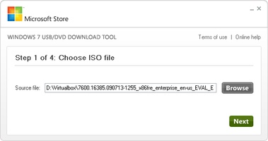 Windows 7 USB DVD Download Tool screenshot 1