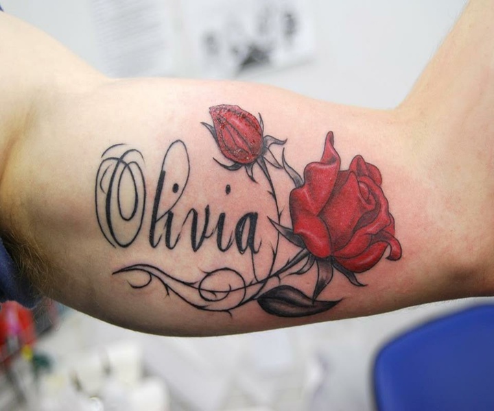 inner forearm name tattoos