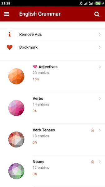 English Grammar 1.1.1 Screen Views 8