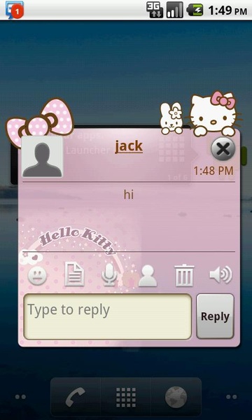 Handcent SMS Skin(Hello Kitty) - Preview 1