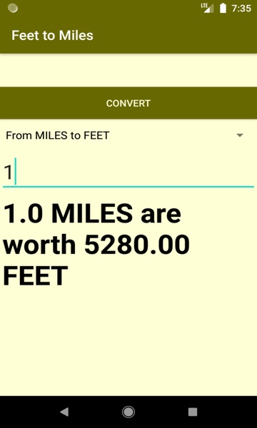 Feet to Miles converter - Preview 4
