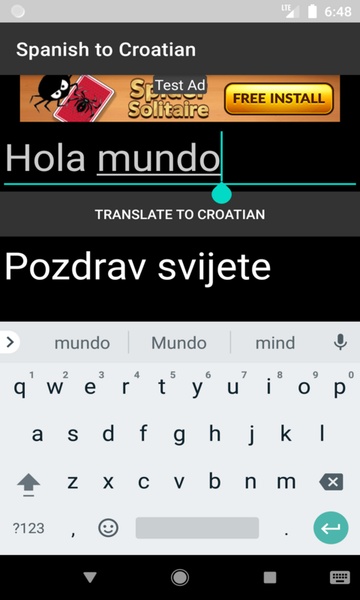 Spanish to Croatian Translator - Preview 3
