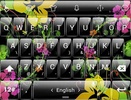 Theme x TouchPal Glass Black Flowers screenshot 1