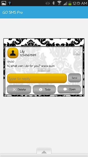 GOSMS Damask6SMS Theme - Preview 1