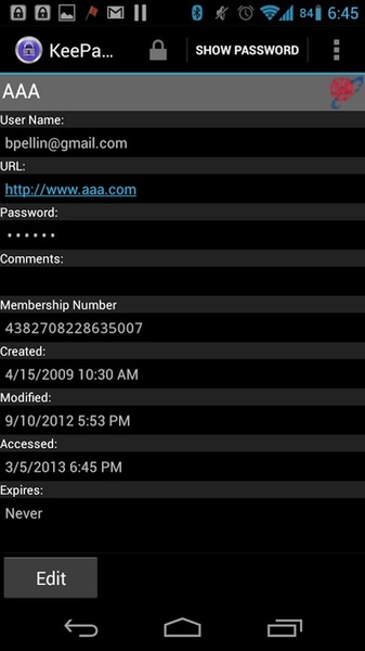 KeePassDroid - Preview 2