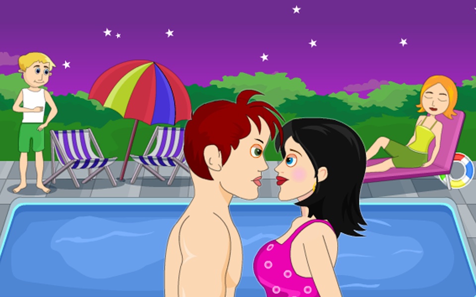 Fun Swimming Pool Love Kiss - Preview 1