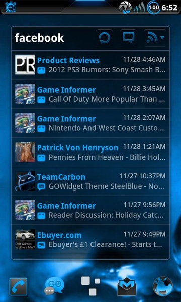 GOWidget SteelBlue Theme by TeamCarbon - Preview 3