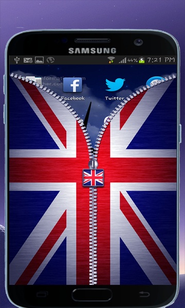 UK Flag Zipper Lock Screen - Preview 4