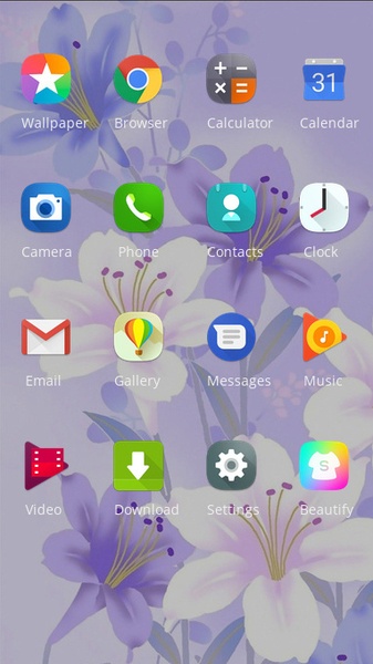 Purple beautiful flower theme for Galaxy - Preview 2