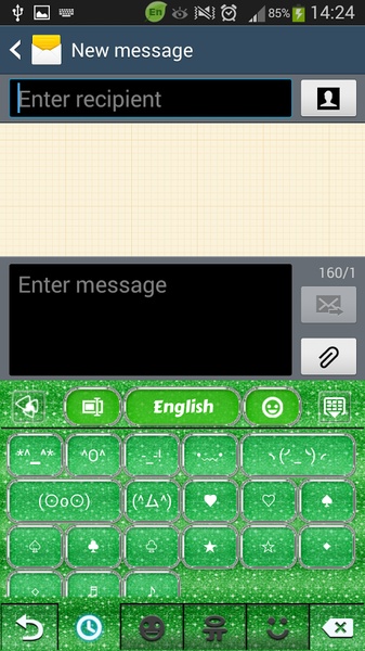 GO Keyboard Green Glitter Theme - Preview 8