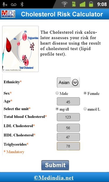 Cholesterol Risk Calculator - Preview 2
