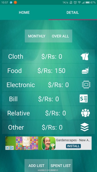 Daily Money Spent - Preview 3