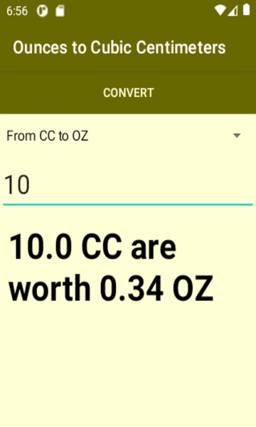 Ounces to Cubic Centimeters converter - Preview 2