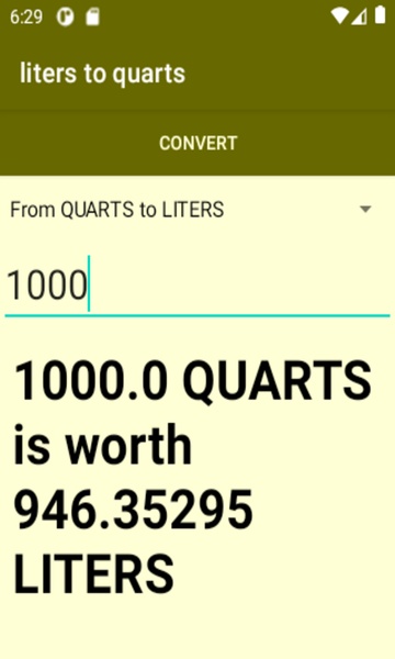 liters to quarts converter - Preview 1