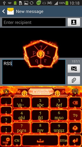 GO Keyboard Fire Skull Theme - Preview 3