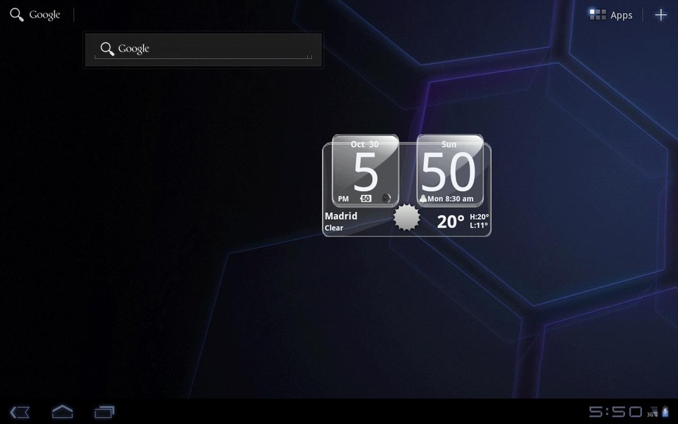 Sense Analog Glass Clock 4x2 - Preview 1