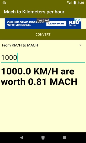 Mach to Kilometers per hour converter - Preview 2