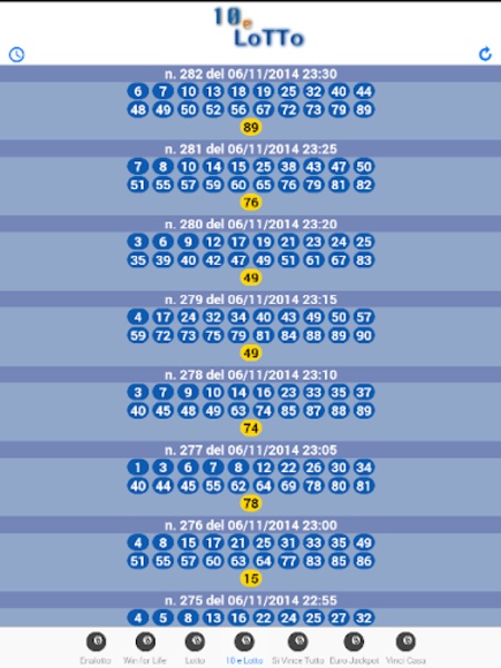 Estrazioni lotto - Preview 3