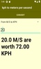 kph to meters per second converter screenshot 1