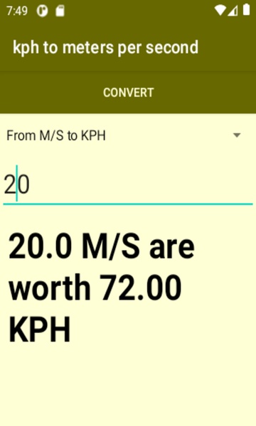 kph to meters per second converter - Preview 1