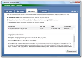 Microsoft Security Essentials screenshot 3