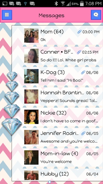 GOSMS Diamond Blitz 2 SMS Theme - Preview 3