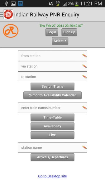 Indian Railway PNR Enquiry - Preview 2
